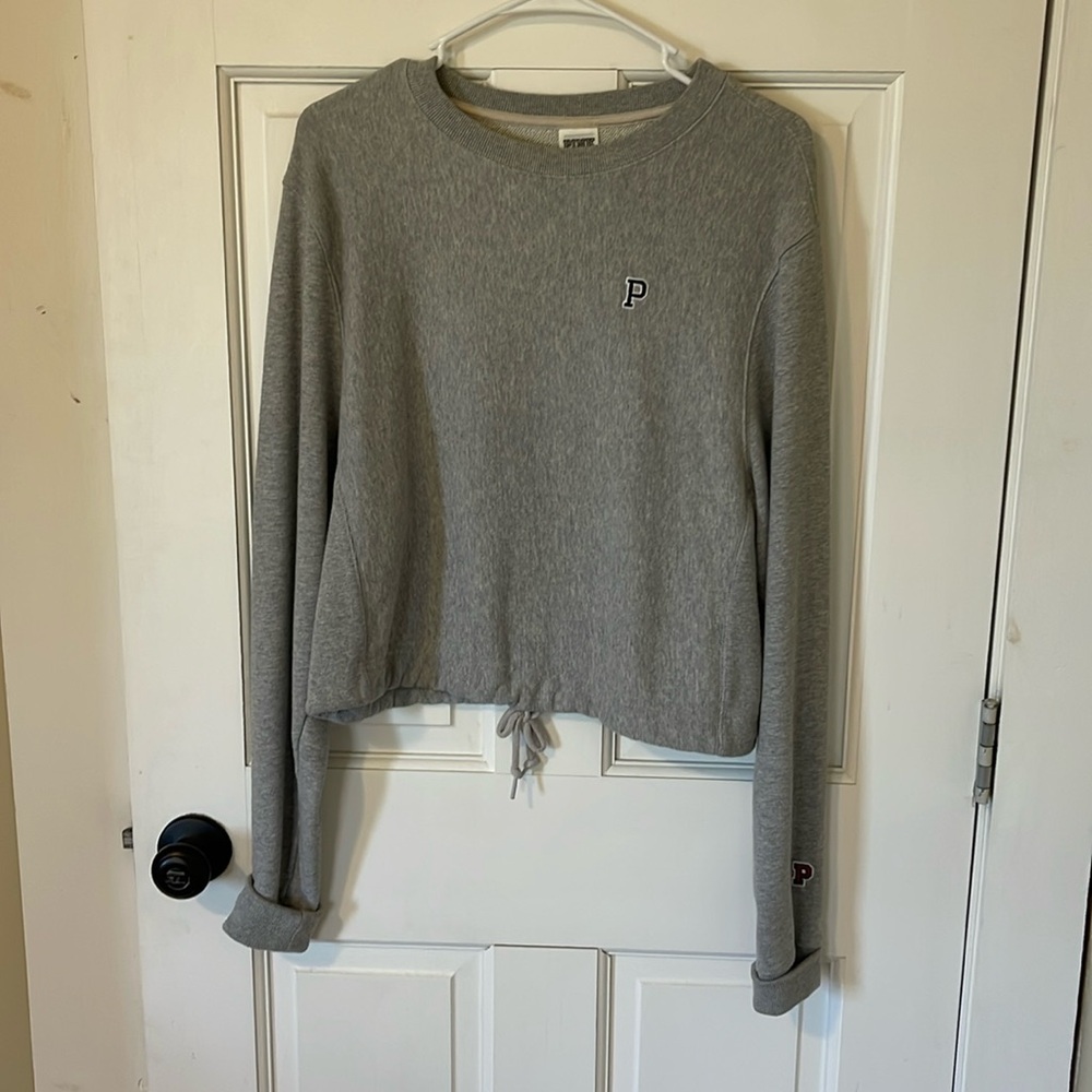 PINK Victorias Secret Size S athletic gray sweatshirt